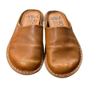 Viba Roma Brown Leather Mule Size 40 US M7 W10 Minimalist